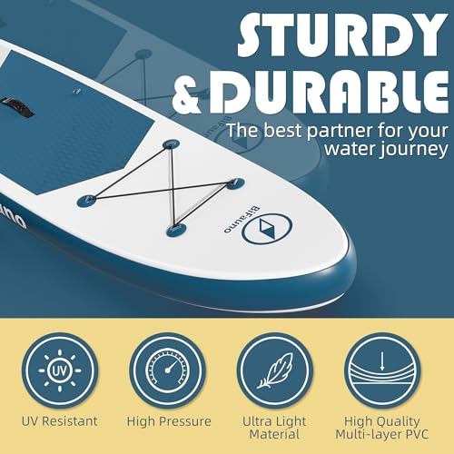 Bifanuo Inflatable Stand Up Paddle Board with SUP Accessories & Backpack. Paddle Boards for Adults. Non-Slip Deck, Wide St...