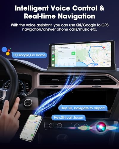 【Exclusive Bracket】 10.26" Apple Carplay Screen for Car Wireless Apple Car Play & Android Auto with Backup Camera GPS Navi...