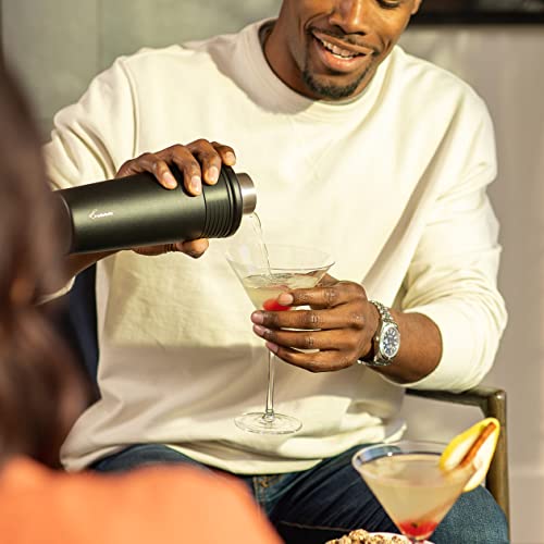 Rabbit Wine 18 oz Stainless Steel Cocktail Shaker, Multi-Use Stainless Steel Topper with 1.5 oz Jigger Cap and Strainer, B...