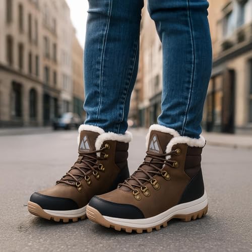 Mishansha Winter Boots for Women Water-Resistant Warm Snow Boots with Fur Lining Non Slip Sole for Outdoor Cold Weather Hi...