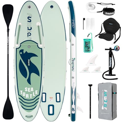 FunWater Inflatable Stand Up Paddle Board with Premium SUP Paddleboard Accessories, Anti-Slip EVA Deck, 11'/10'6'' Paddle ...