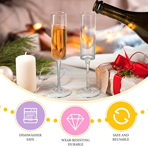 Lauwell Champagne Flutes Goblets Plastic Acrylic Wine Toasting Goblets Crystal Disposable Cocktail Cups Drinkware Reusable...