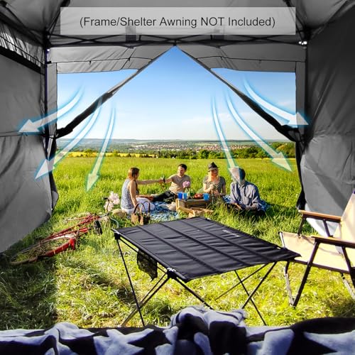 KAMPKEEPER 5pcs Sidewalls for 10X10 Commercial Instant Canopy Tent, Converts Canopy into Tent for Camping with Removable S...