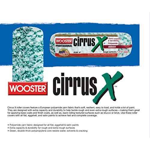 Wooster Brush Cirrus X R185 9 inch Paint Roller Cover 3/4 inch Nap - Pack of 12