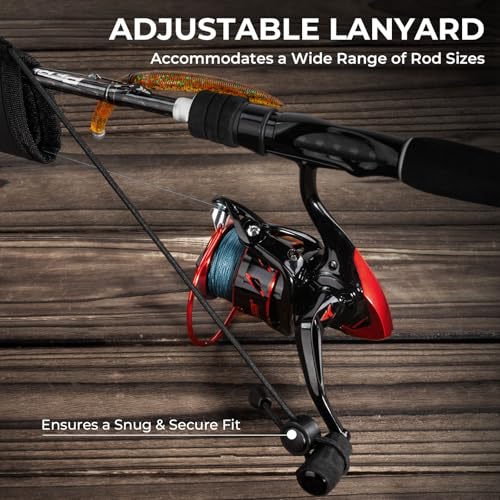 KastKing MeshGuard Rod Socks, Fishing Rod Sleeve, Neoprene Fishing Pole Sleeve, Fishing Rod Covers, Built-in Hanging Loop...