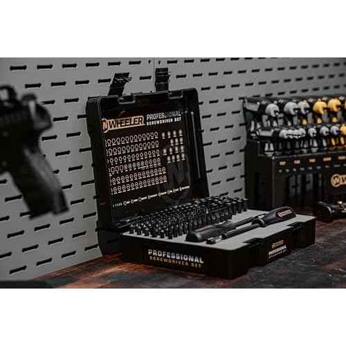 Wheeler Engineering 100-Piece Professional Screwdriver Set with Steel Construction, Metric and Standard Sizes, Storage Case, for Gunsmithing and Maintenance