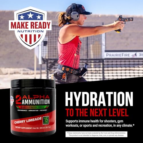 MAKE READY NUTRITION 2ALPHA Ammunition Cherry Limeade - Hydration, Energy Drink, and Immune Support with Vitamin C, Calciu...