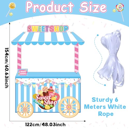 Sweet Shop Shaped Photo Prop Candy Theme Birthday Party Decor 60 x 48inch Fabric Sweet Photo Booth Frame Hanging Backdrop ...