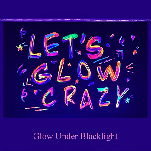 Ralxion Glow in The Dark Party Supplies - Neon Party Backdrop, Blacklight Reactive Graffiti, UV Blacklight
