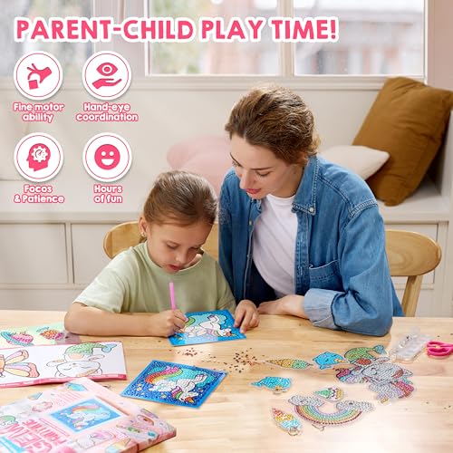 Klever Kits 16 Projects Gem Painting, Kids Diamond Art Kit for Kids with 5D Diamond, Arts and Crafts for Girls Ages 6-12, ...