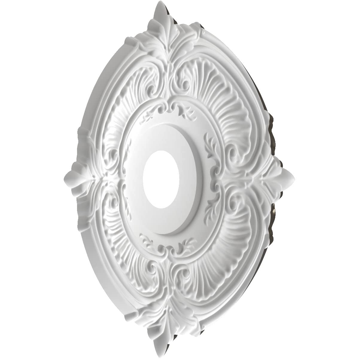 Ekena Millwork Cmp19Atcch Attica Thermoformed Pvc Ceiling Medallion (Fits Canopies Up To 6 3/4), 19Od X 3 1/2Id X 1P, Metallic C