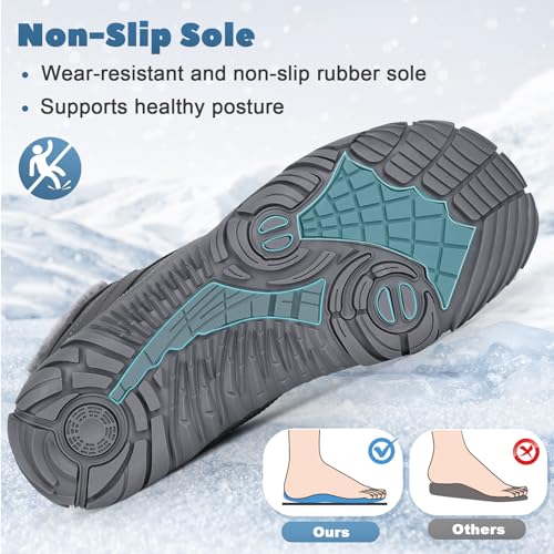 Hike Winter Footwear Barefoot Boots Mens Womens, Waterproof Winter Snow Boots, Warm Ankle Booties, Wide Toe Barefoot Hikin...