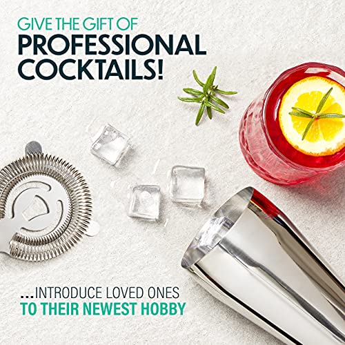 Modern Mixology 21-Piece Cocktail Shaker Set with Stand, Bartender Kit for Home Bar Accessories: 24oz Martini Shaker, Jigg...