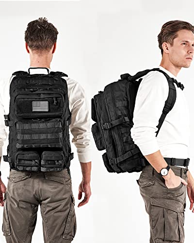 Falko Tactical Backpack for Men and Women 50L Backpack 2.4x Stronger Large Military Molle Rucksack, Bugout Backpack Outdoors