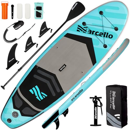 Paddle Board, Inflatable Stand Up Paddle Board，10.6'×33"×6" Ultra-Light SUP Board with Hand Pump, Leash, Repair Kit, Water...