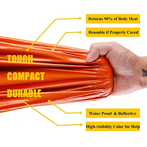Mezonn Emergency Sleeping Bag Survival Bivy Sack Use as Emergency Blanket Lightweight Survival Gear for Outdoor Hiking Cam...