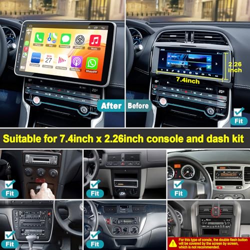 10 Inch Single Din Car Stereo Wireless CarPlay Android Auto Rotatable Touchscreen Android CarPlay Radio Bluetooth FM GPS N...