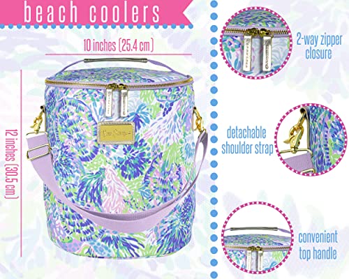 Lilly Pulitzer Insulated Soft Beach Cooler with Adjustable/Removable Strap and Double Zipper Close