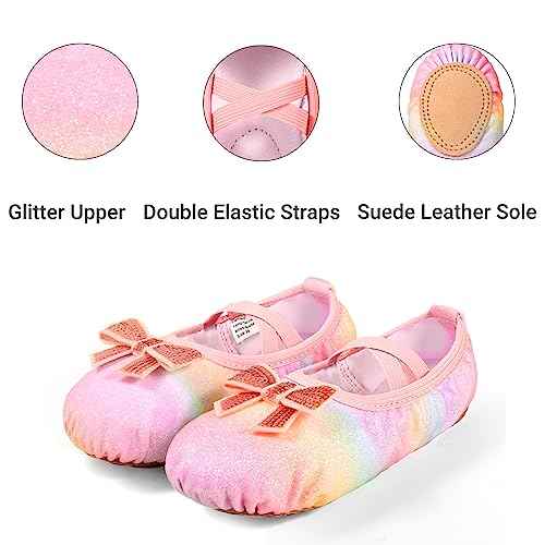 Arshiner Ballet Shoes for Girls Canvas Ballet Slippers Dance Shoes with Elastic Band for Toddler/Little Kid/Big Kid
