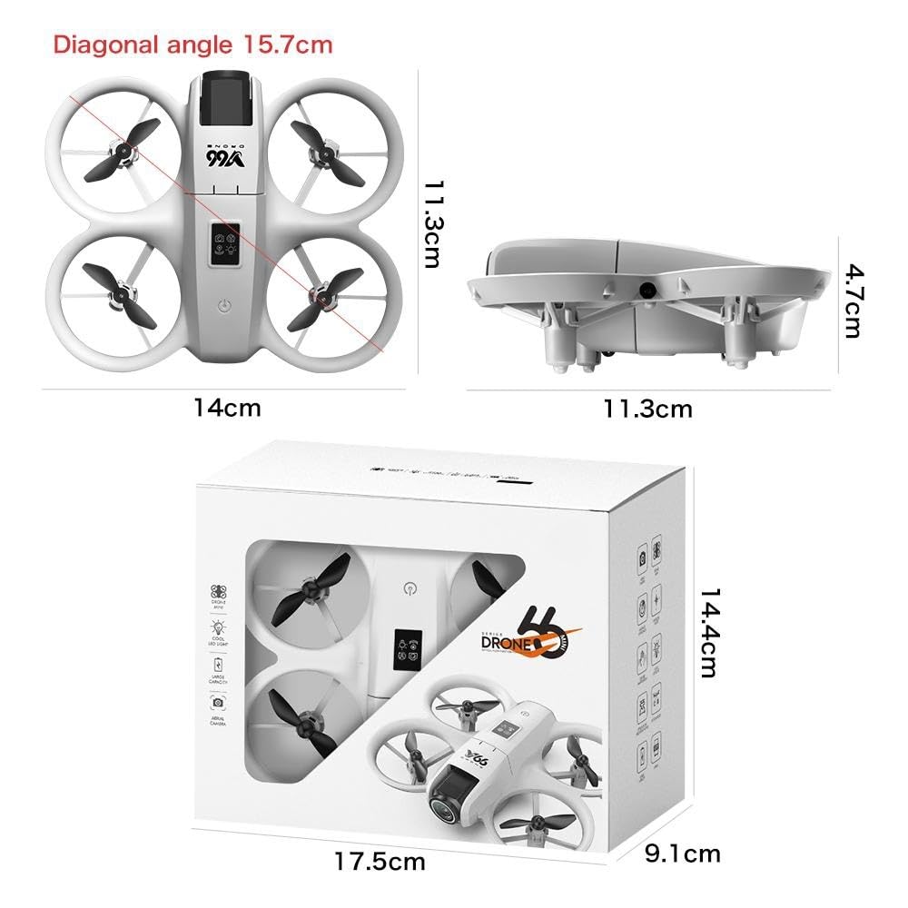 Mini Drone With 1080P Dual Cameras, RC Aircraft Helicopter, Electrically Adjustable 180 Degrees, LED Lights, Propeller Safety Protection, Intelligent Obstacle Avoidance, Headless Mode, One Click Takeoff, 360 Degree Rolling, Hovering, Remote Control Plane
