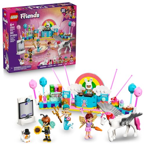 LEGO Friends Costume Party with Unicorn & Fairy Pretend Play Building Toy - Interactive Storytelling Playset with Cat and ...