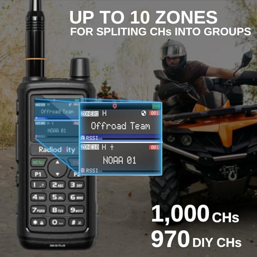 Radioddity GM-30 Plus GMRS Handheld Radio, GMRS Repeater Capable, Long Range NOAA/UHF/VHF/Airband Scanner & Receiver with ...