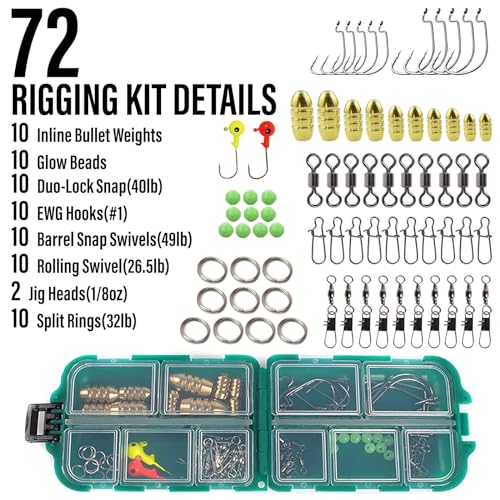 Dr.Fish Fishing Rod and Reel Combos 125-Pieces Telescopic Spinning Pole Reel Gear Equipment Set with Tackle Bag for Adult ...