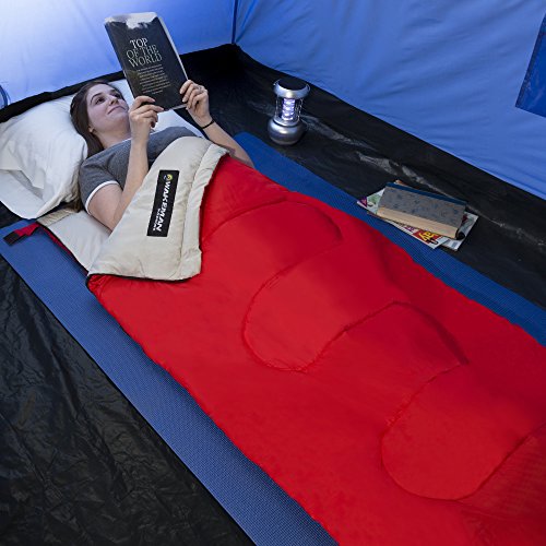 Sleeping Bag ? 2-Season with Carrying Bag for Adults and Kids ? Spirit Lake Sleeping Bag for Camping and Festivals by Wake...