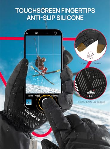 TRENDOUX Winter Ski Snow Gloves : 100% Waterproof 3M Thinsulate -40°F Cold Weather Windproof Warm Lined Gloves for Men Wom...