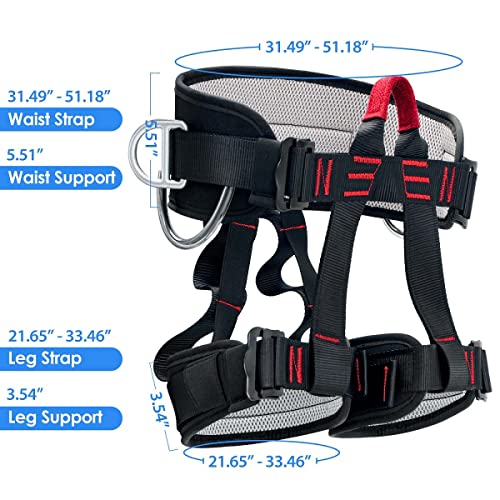 HandAcc Climbing belts, Thicken Professional Large Size Safety Belt for Caving Rock Climbing Fire Rescuing Rappelling Tree...