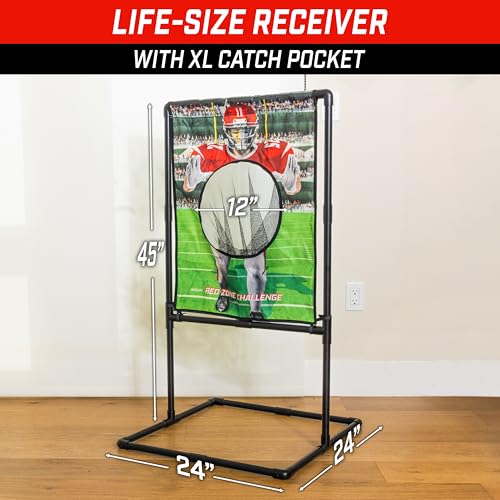 GoSports Red Zone Challenge Football Toss Game for Kids - Football Throwing Target with 2 Inflatable Footballs
