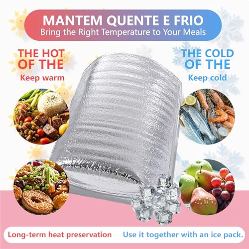 Smilco Reusable Insulation Bags Thermal Box Liners Metalized Box Liners Lunch Food Shopping Bag Insulated Lining Waterproo...