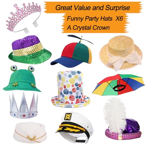 Bulk Large Premium Photo Booth Props Set for Adult Teens, Funny Hats and Large Glasses, Crystal Crown, Inflatable, Card Cu...