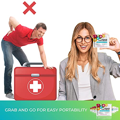 Portable Travel Size First Aid Kit - 10 Pack | Perfect for Home, Office, Car, School, Business, Travel, Hiking, Hunting, a...