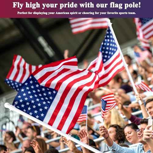 PHITRIC Flag Pole Kit, Tangle Free Spinning Stainless Steel Rustproof Flagpole for 3x5 Sports Fan Outdoor Flags for Outside House (White, 5FT, with Bracket)