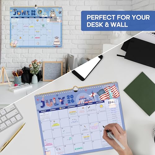 2026 Calendar, Monthly Wall Calendar from October 2025 to June 2027, 11.5" x 14.7", Spiral Binding Hanging Wall Calendar, ...