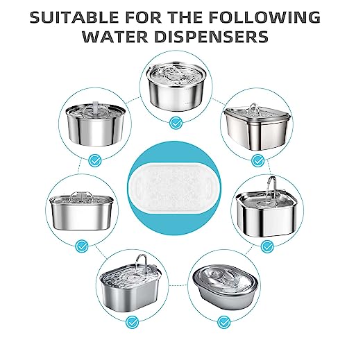 ONECUTE Cat Water Fountain Filter Compatible with Stainless Steel Dispenser, Efficient Filtration with Coconut Shell Activ...