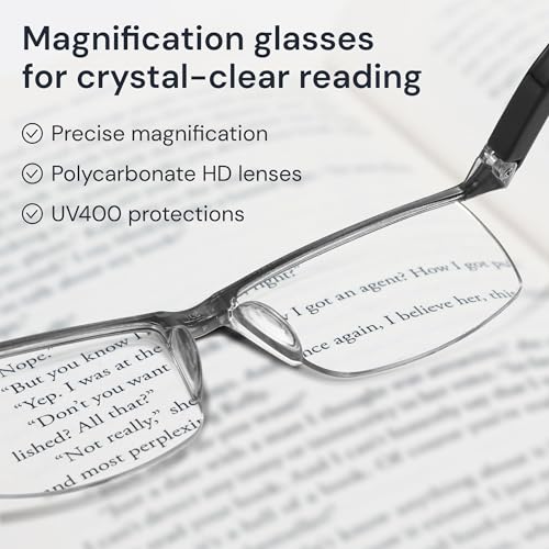 Gaoye Executive Style Reading Glasses Men - Durable Readers with Blue Light Filtering- Comfortable Fit with TR90 Frames