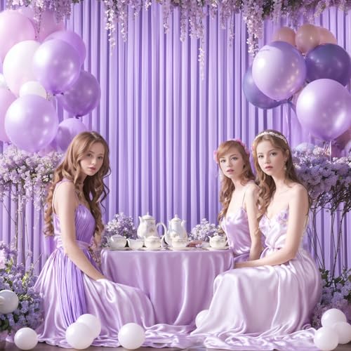 Lavender Backdrop Curtain for Parties Wedding Wrinkle Free Light Purple Photo Curtains Backdrop Drapes Fabric Decoration f...