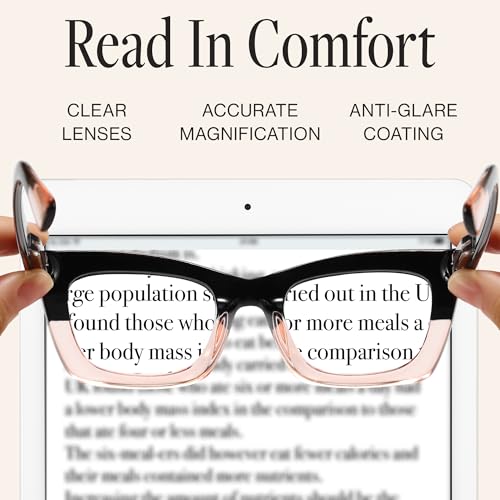 CCVOO 2.5 Oprah Style Reading Glasses for Women, Stylish Eyeglasses, Blue Light Readers for Women, Cheaters