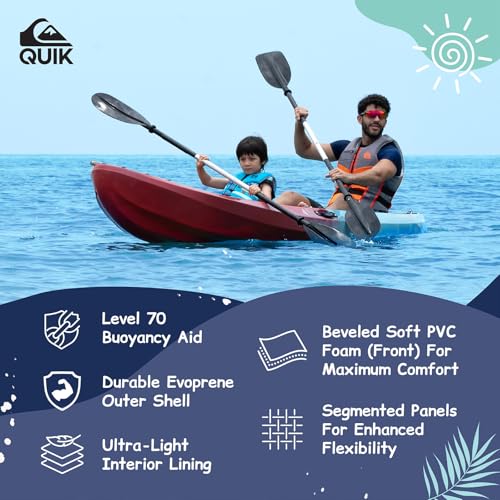 QUIKSILVER/Roxy Youth Life Jacket, USCG and Transport Canada Approved Evoprene PFD, Personal Flotation Device Level 70 Buo...