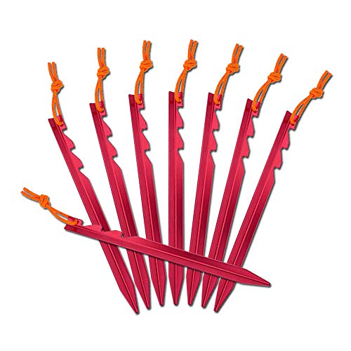 AnyGear 7075 Aluminum Tent Stakes 15 Pack - Ultralight Tri-Beam Tent Pegs with Reflective Rope - Essential Tent Accessorie...