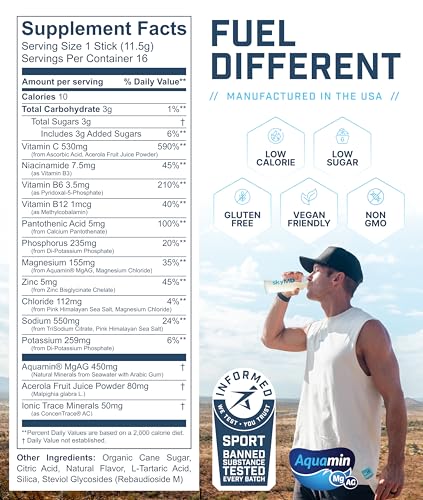 skyMD Daily Hydration | Electrolytes Powder Packets | Low Sugar, 10 Calories | 12 Vitamins & Minerals, Sodium | Drink Mix ...