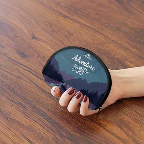 IBILIU Small Coin Purse Kayak In A Mountain Lake At Night Camping Activity Lifestyle Words Mini Wallet Coin Pouch Change P...