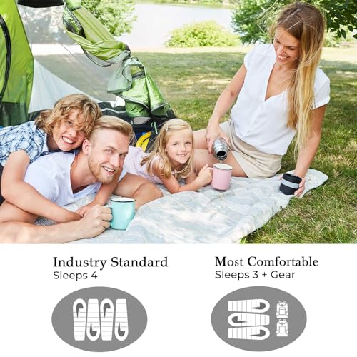 4 Person Easy Pop Up Tent, Automatic Setup, Waterproof, 2 Doors-Instant Family Tents for Camping, Hiking & Traveling, 9.5’...