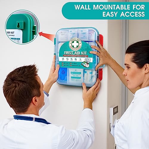 General Medi 420 Pieces Professional First Aid Kit - HardCase First Aid Box - Contains Premium Medical Supplies for Trave...
