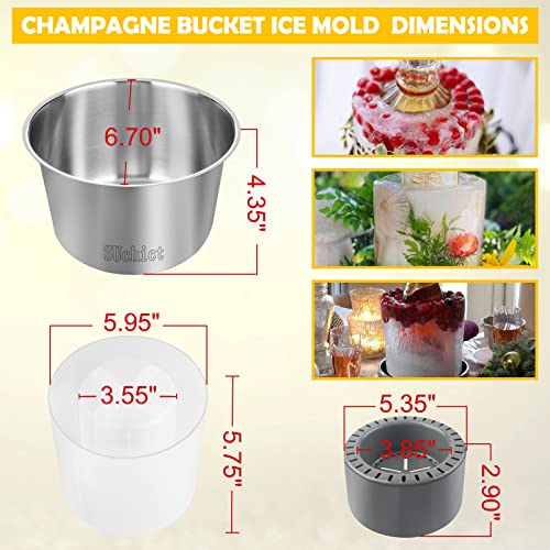 Ice Mold,Ice Bucket Mold, Ice Mold Wine Bottle Chiller,DIY Ice Bucket Mold for Wine Champagne and Cocktails,Ideal Gift for...