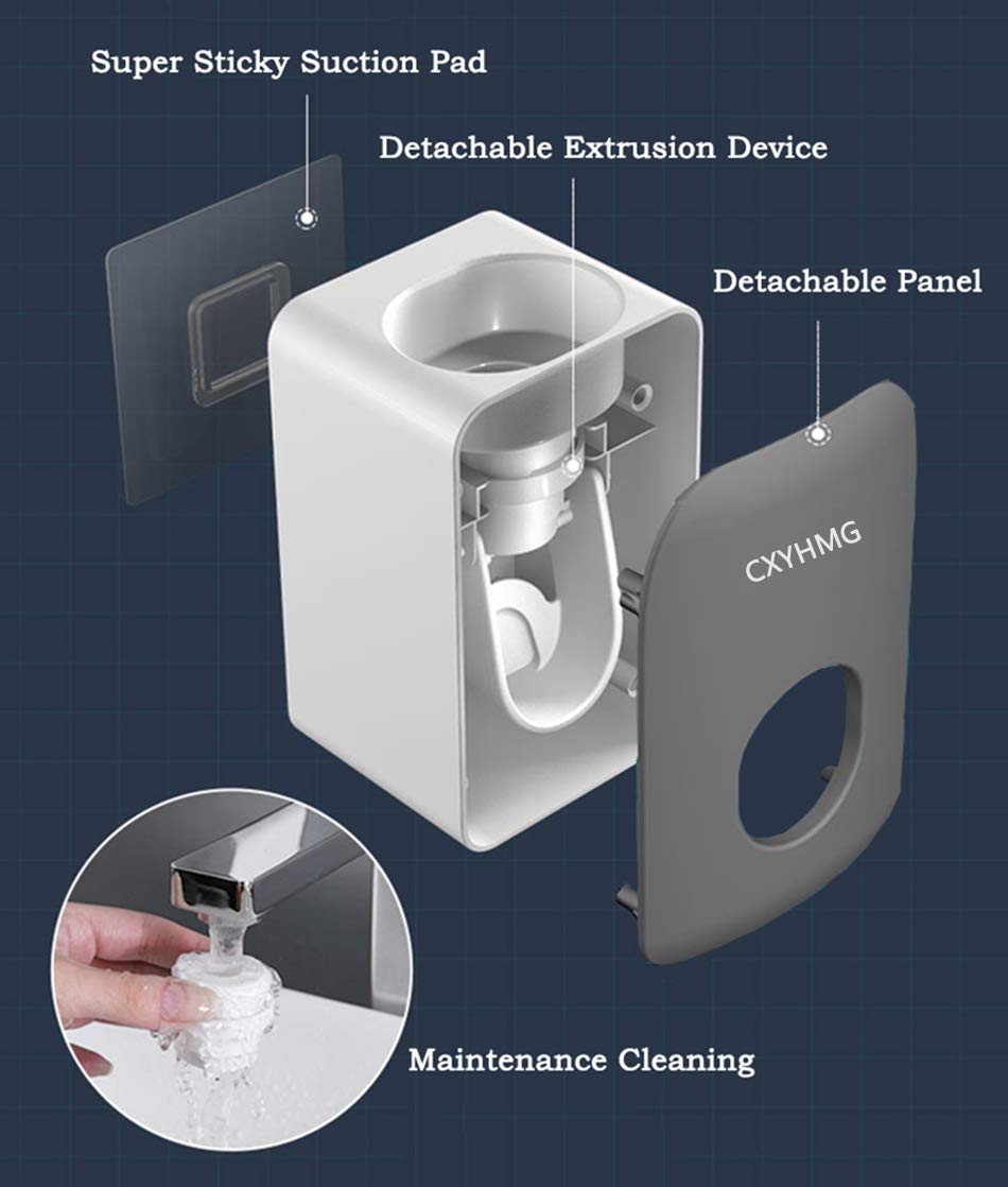 Automatic Toothpaste Dispenser for Kids, Toothpaste Squeezer for Kids & Family Shower Decor, is Wall Mounted Bathroom Accessories Organizer. (Black, TD28)