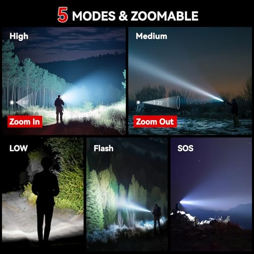 LETMY Tactical Flashlight S2000-2 Pack Bright Military Grade LED Flashlights High Lumens - Portable Handheld Flash Light, ...
