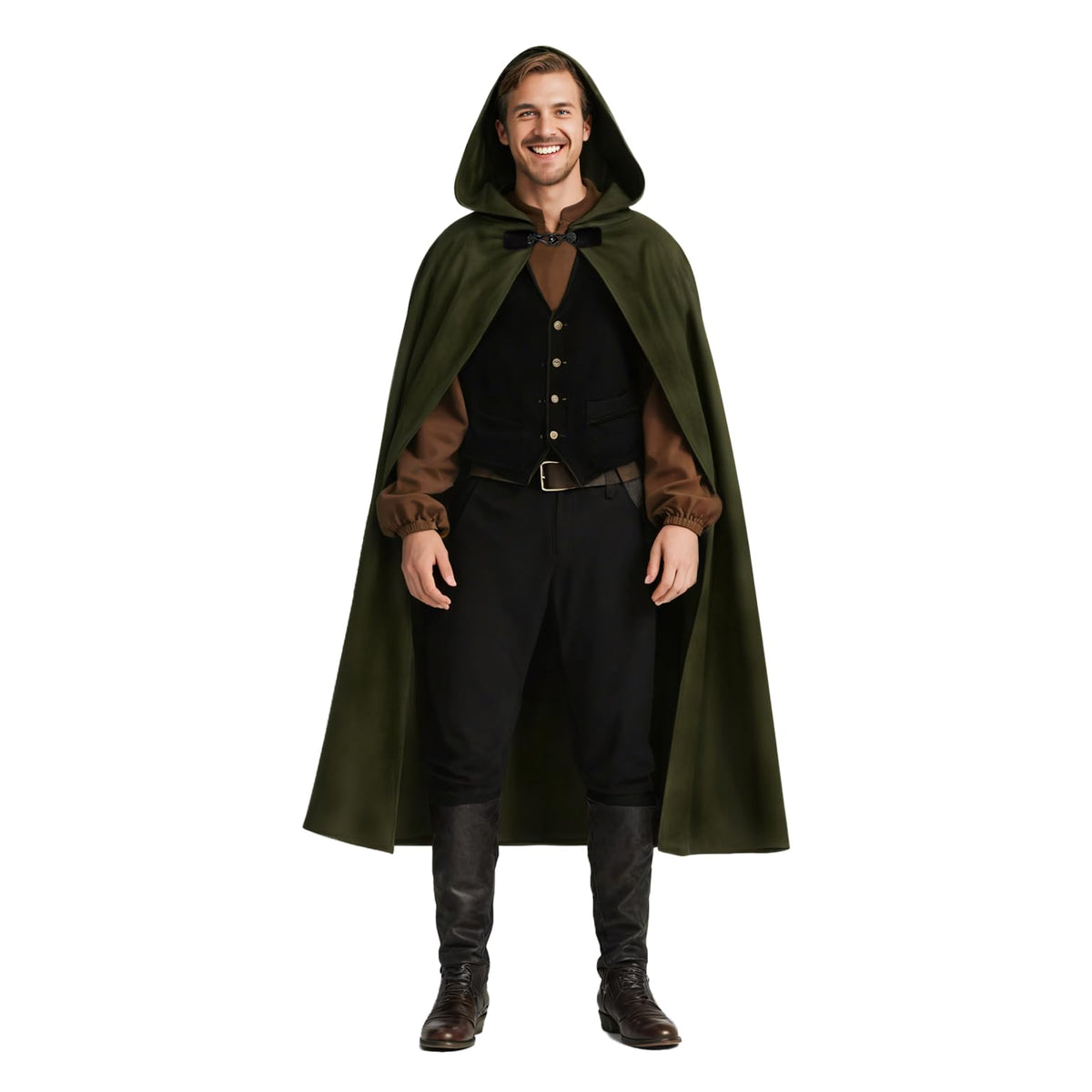 Medieval Hooded Cloak Renaissance Cape for Men and Women Halloween Costume